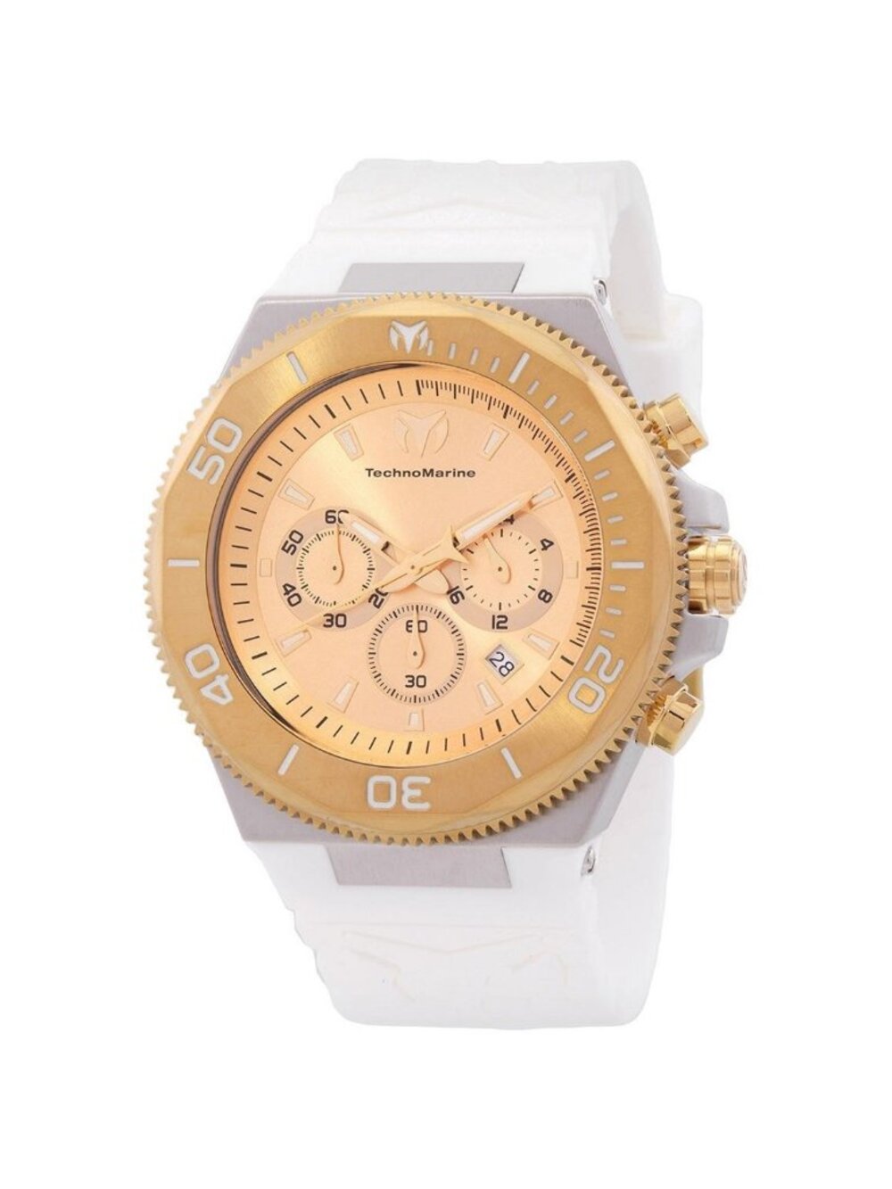 NWT Technomarine Manta Chronograph Quartz Gold Dial Men's Watch